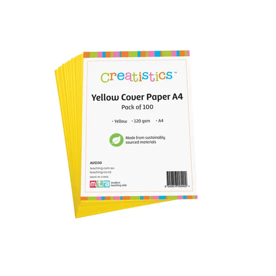 Yellow Cover Paper A4 120gsm - Pack of 100 - Modern Teaching Aids NZ