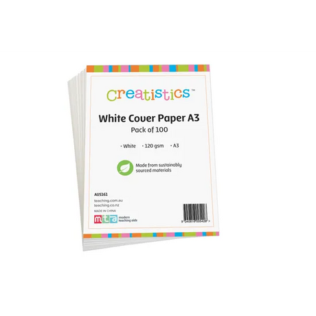 White Cover Paper A3 120gsm - Pack of 100 - Modern Teaching Aids NZ