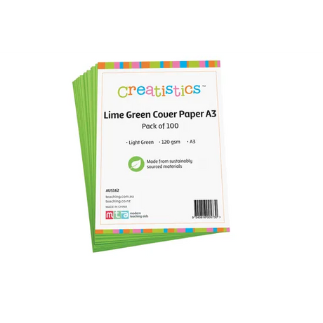 Lime Green Cover Paper A3 120gsm - Pack of 100 - Modern Teaching Aids NZ
