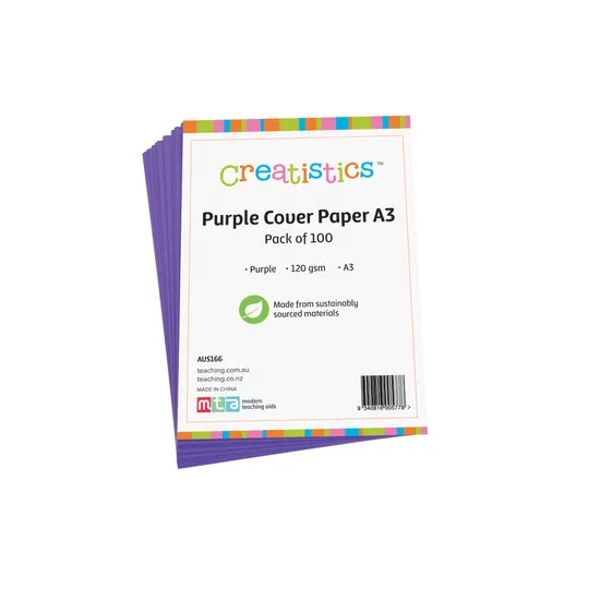 Purple Cover Paper A3 120gsm - Pack of 100 - Modern Teaching Aids NZ