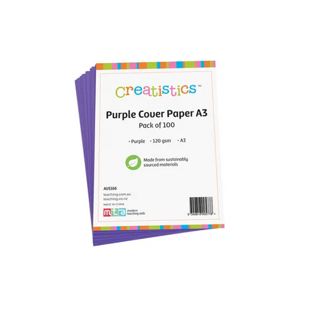Purple Cover Paper A3 120gsm - Pack of 100 - Modern Teaching Aids NZ