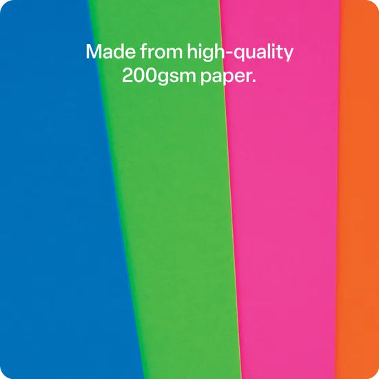 Fluorescent Cardboard A4 200gsm - Pack of 60 - Modern Teaching Aids NZ