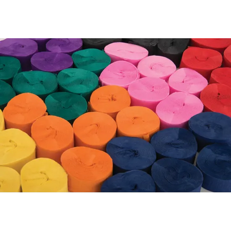 Assorted Crepe Streamers (20mm x 9.5m) - Pack of 48 - Modern Teaching Aids NZ