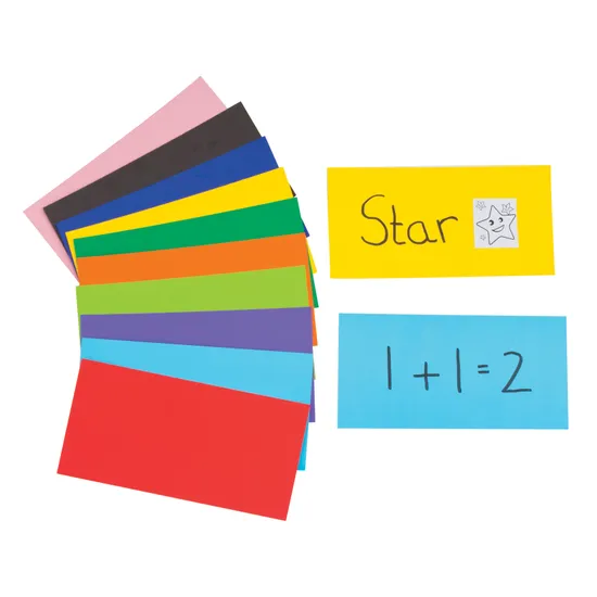 Assorted Flash Cards (100 x 200mm) 290gsm - Pack of 100 - Modern Teaching Aids NZ