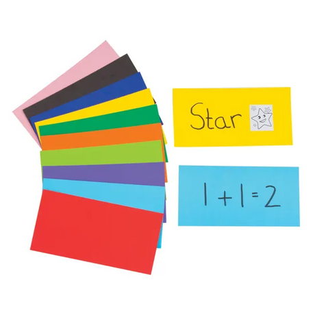 Assorted Flash Cards (100 x 200mm) 290gsm - Pack of 100 - Modern Teaching Aids NZ