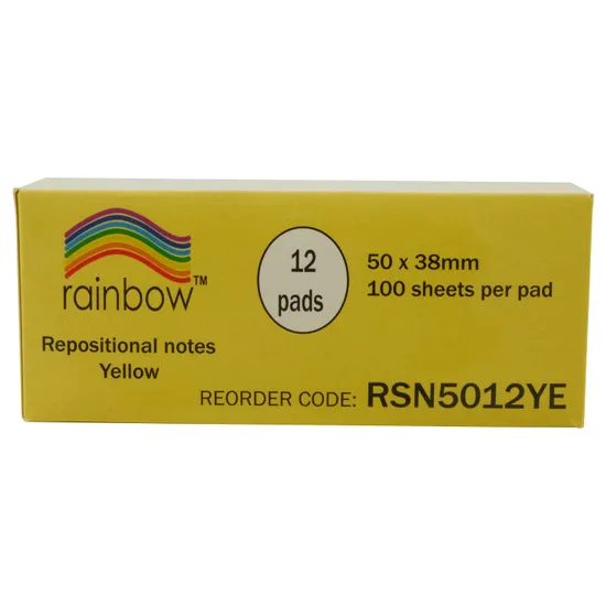 Sticky Notes Yellow 100's 50 x 38 mm - Pack of 12