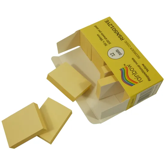 Sticky Notes Yellow 100's 50 x 38 mm - Pack of 12