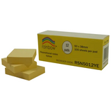Sticky Notes Yellow 100's 50 x 38 mm - Pack of 12