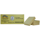 Sticky Notes Yellow 100's 50 x 38 mm - Pack of 12