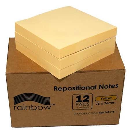 Sticky Notes Yellow 100's 76 x 76 mm - Pack of 12