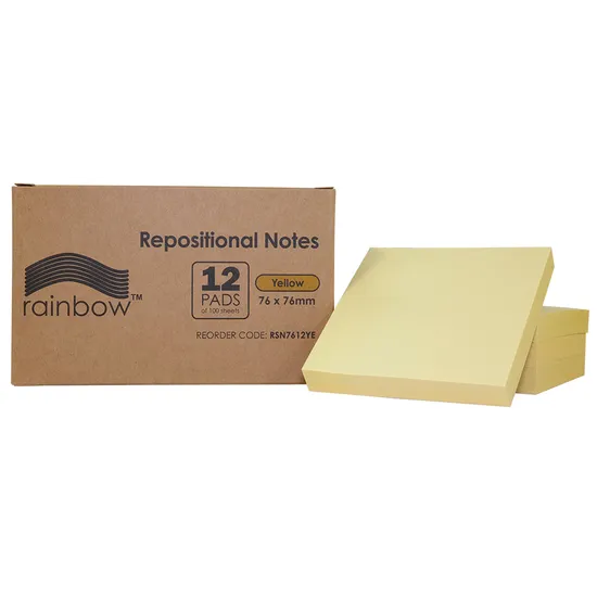 Sticky Notes Yellow 100's 76 x 76 mm - Pack of 12