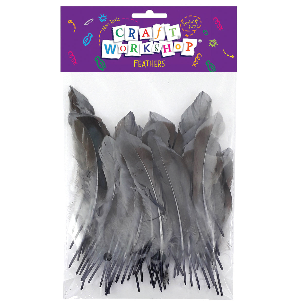 Craft Feather Grey/Black 12-15 - Modern Teaching Aids NZ