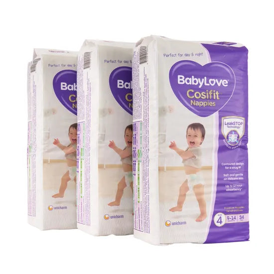 BabyLove Nappies - Toddler, 9-14 kg, Pack of 102