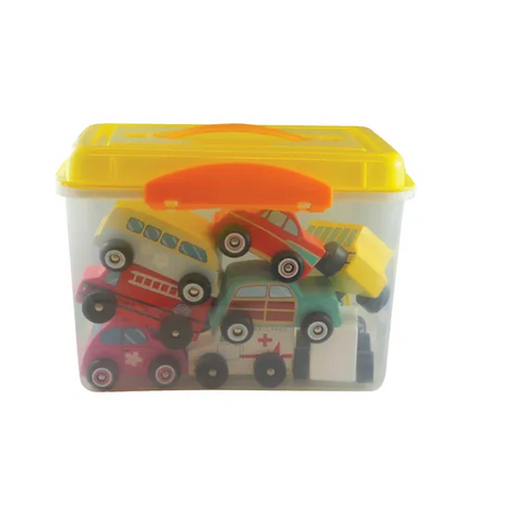 Discoveroo Wooden Play Cars - Tub of 10 - Modern Teaching Aids NZ