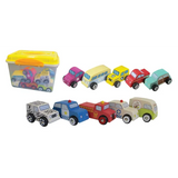 Discoveroo Wooden Play Cars - Tub of 10 - Modern Teaching Aids NZ