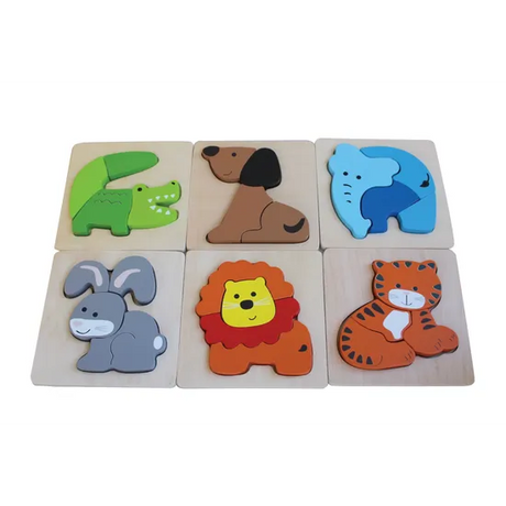 Discoveroo Chunky Puzzles - Animals Set of 6 - Modern Teaching Aids NZ