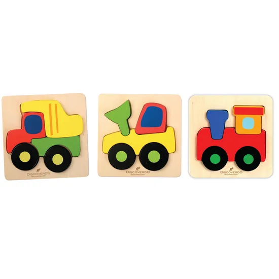 Discoveroo Chunky Puzzles - Vehicles Set of 3 - Modern Teaching Aids NZ