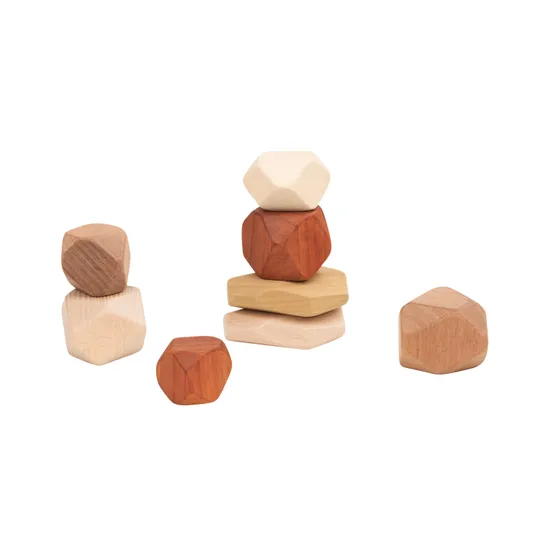 Natural Wooden Stacking Stones - Modern Teaching Aids NZ