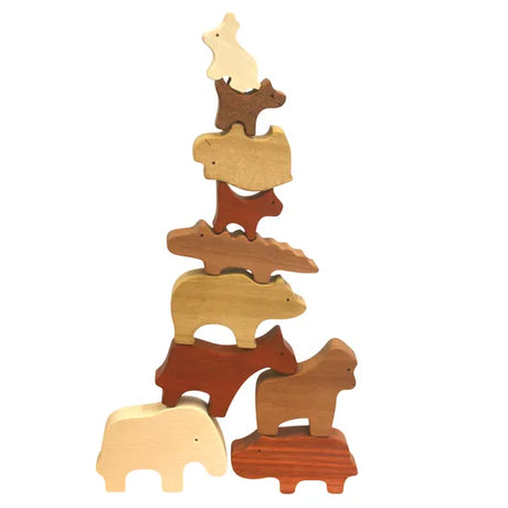 Natural Wooden Animals Stacking Game - Modern Teaching Aids NZ