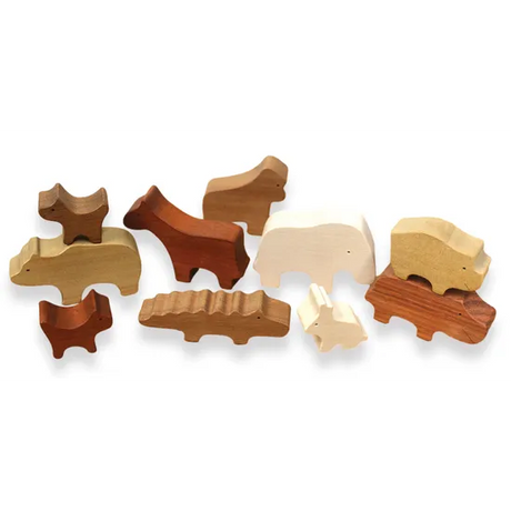 Natural Wooden Animals Stacking Game - Modern Teaching Aids NZ