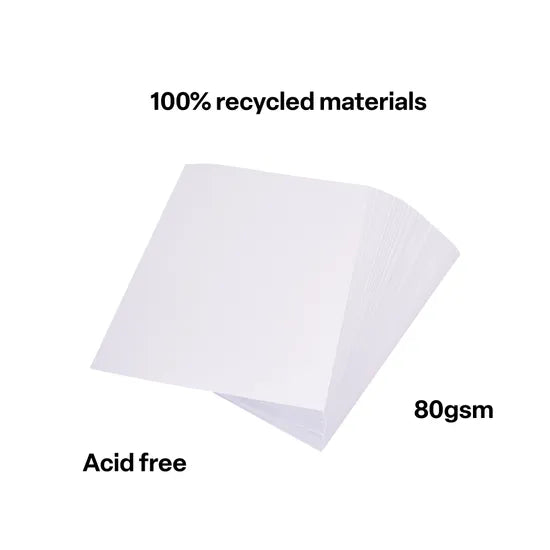 A4 Copy Paper 100% Recycled 80gsm  - Pack of 500