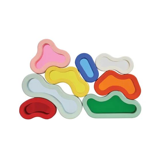 Organic Acrylic Block Set - Pastel - Set of 8 - Modern Teaching Aids NZ
