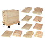 Wooden Unit Blocks Set & Trolley - 192 pieces - Modern Teaching Aids NZ