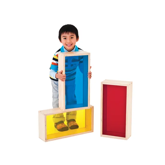 Natural Spaces - Colourful Large Wooden Blocks - 3  Pieces - Modern Teaching Aids NZ
