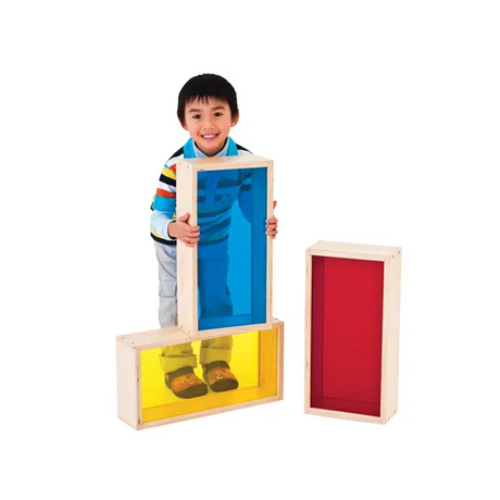Natural Spaces - Colourful Large Wooden Blocks - 3  Pieces - Modern Teaching Aids NZ