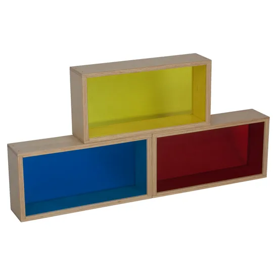 Natural Spaces - Colourful Large Wooden Blocks - 3  Pieces - Modern Teaching Aids NZ