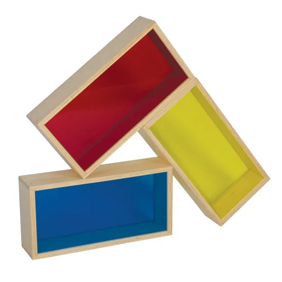 Natural Spaces - Colourful Large Wooden Blocks - 3  Pieces - Modern Teaching Aids NZ