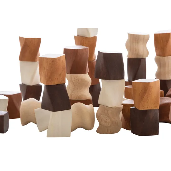 Teachables - Wooden Natural Tones Blocks - 40  Pieces - Modern Teaching Aids NZ