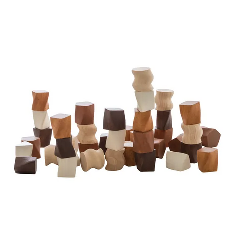 Teachables - Wooden Natural Tones Blocks - 40  Pieces - Modern Teaching Aids NZ