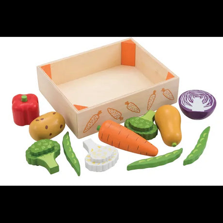 Wooden Vegetables Crate - 12 Pieces - Modern Teaching Aids NZ