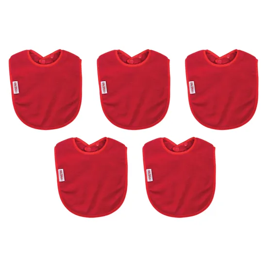 Large Waterproof Bib - Red - 5 Pieces