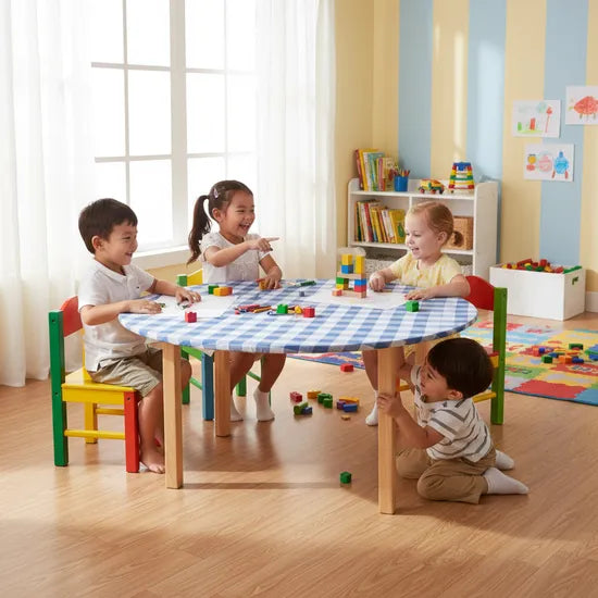 Tablecloth Gingham Blue - 120 cm, Round