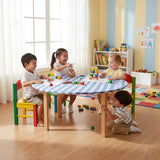 Tablecloth Gingham Blue - 120 cm, Round