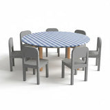 Tablecloth Gingham Blue - 120 cm, Round