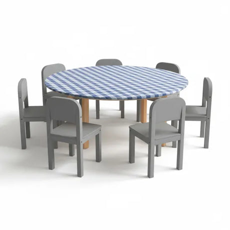 Tablecloth Gingham Blue - 120 cm, Round
