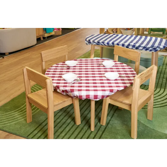 Tablecloth Gingham Red - 120 cm, Round