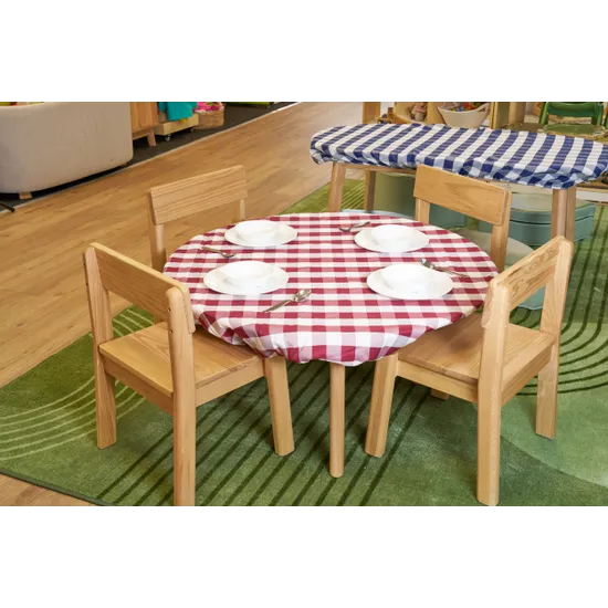 Tablecloth Gingham Red - 120 cm, Round