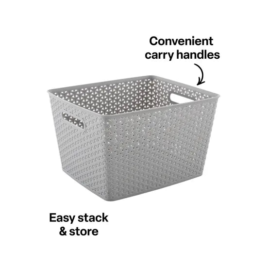 Storage Basket Knotted Large Grey - Modern Teaching Aids NZ