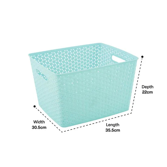 Storage Basket Knotted Large Teal - Modern Teaching Aids NZ