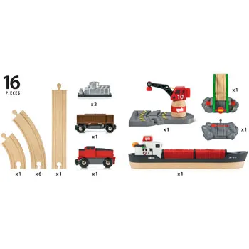 BRIO - Cargo Harbour Set 16 pieces - Modern Teaching Aids NZ