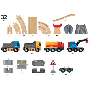 BRIO - Rail & Road Loading Set 32 pieces - Modern Teaching Aids NZ