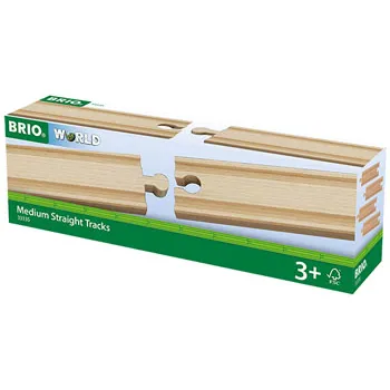 BRIO - Medium Straight Tracks 4 pieces - Modern Teaching Aids NZ