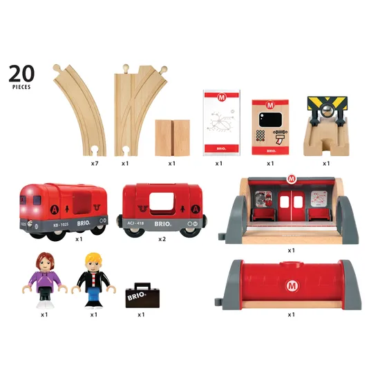 BRIO - Metro Railway Set 20 Pieces - Modern Teaching Aids NZ