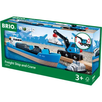 BRIO - Container & Crane Wagon 4 pieces - Modern Teaching Aids NZ