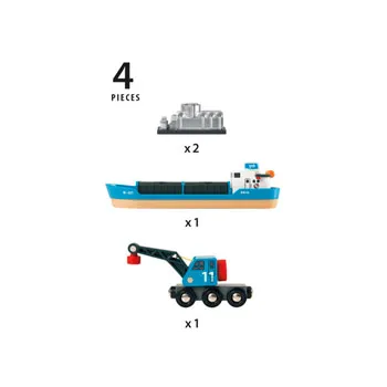BRIO - Container & Crane Wagon 4 pieces - Modern Teaching Aids NZ