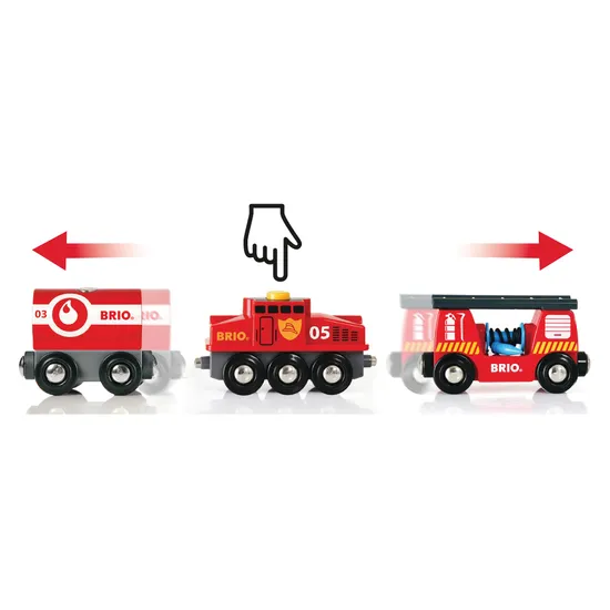 BRIO - Rescue Firefighting Train 4 Pieces - Modern Teaching Aids NZ